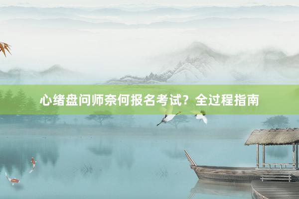 心绪盘问师奈何报名考试？全过程指南